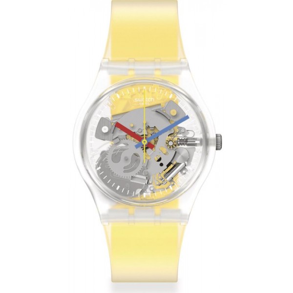 Swatch Unisex Watch Gent Clearly Yellow Striped GE291 Buy Swatch Unisex Watch Gent Clearly Yellow Striped GE291