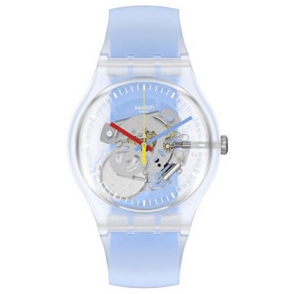 Swatch Unisex Watch New Gent Clearly Blue Striped SUOK156 Buy Swatch Unisex Watch New Gent Clearly Blue Striped SUOK156