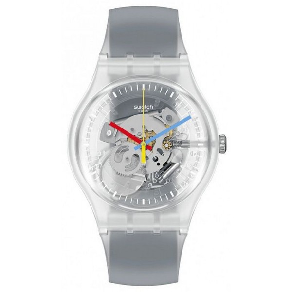 Swatch Unisex Watch New Gent Clearly Black Striped SUOK157 Buy Swatch Unisex Watch New Gent Clearly Black Striped SUOK157